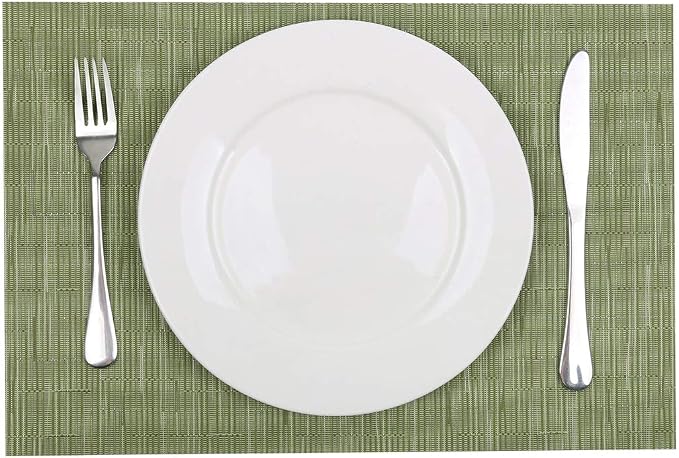 SHACOS Placemats Set of 6 Woven Vinyl Place Mats - Image 3