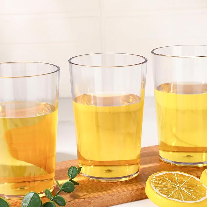Meanplan 12 Pack Plastic Reusable Drinking Glasses Restaurant Grade 8 oz - Image 4