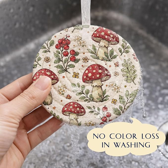 Cotton Woven Coaster Set of 9, 4.3In Fabric Coasters - Image 4