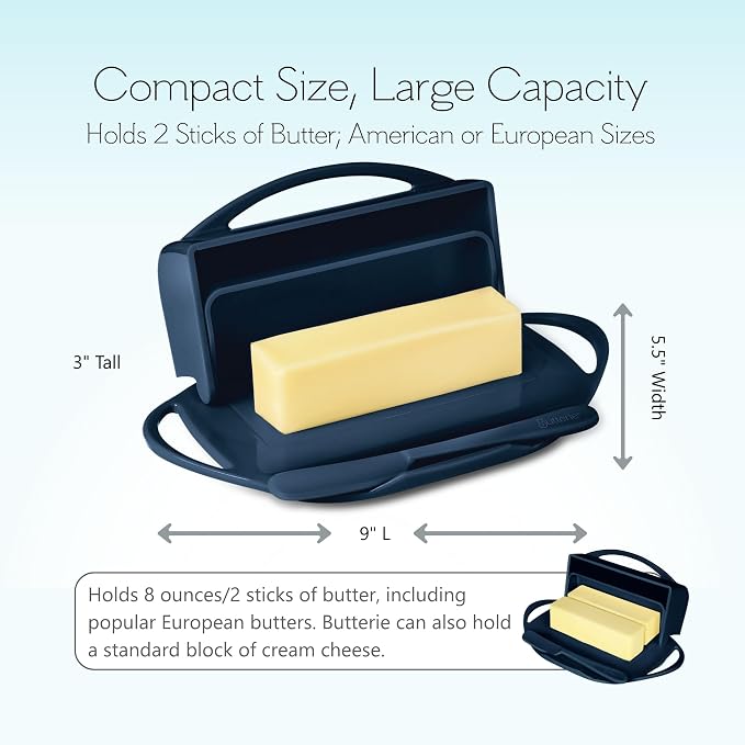 Flip Top Butter Dish with Attached Lid & Matching Knife, 2 Pack - Image 4