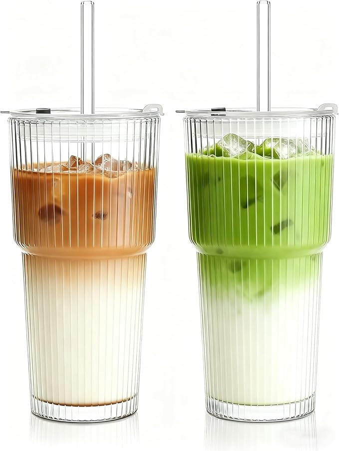 Haundry 20oz Ribbed Glass Cups by Haundry