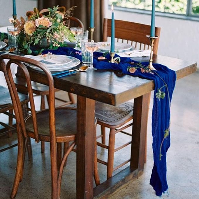 12Pack Royal Blue Cheesecloth Table Runner 20 x 120 inch Gauze Table Runner | - Image 2