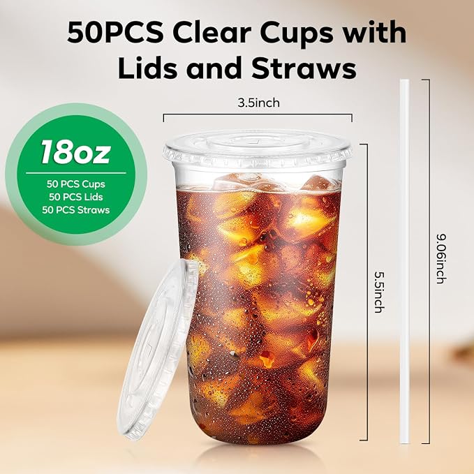 50 Pack 18 oz Disposable Plastic Cups - Image 4