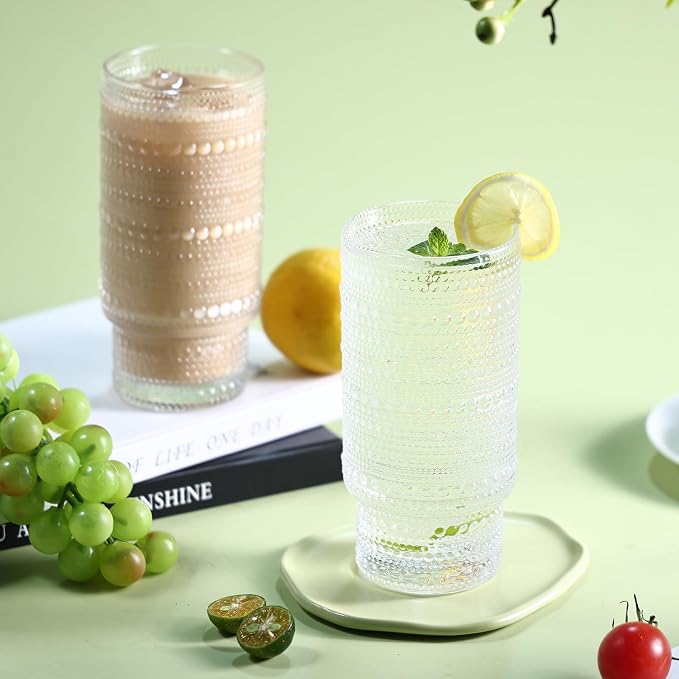 Large Capacity 16 oz Hobnail Drinking Glasses Set of 12, Vintage Glassware - Image 7