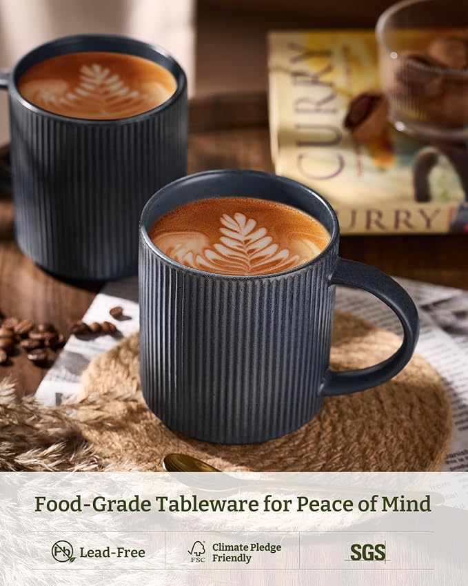 famiware Coffee Mug Set for 8, Star 16 oz Catering Mugs Cup Set - Image 2