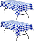 Checkered Tablecloth 2 Pack, 60 x 102 inch, Royal Blue and White | Waterproof by Hiasan