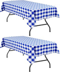 Checkered Tablecloth 2 Pack, 54 x 80 inch, Royal Blue and White | Waterproof by Hiasan