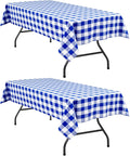 Checkered Tablecloth 2 Pack, 60 x 84 inch, Royal Blue and White | Waterproof by Hiasan