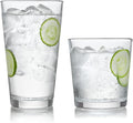 Libbey Preston Tumbler & Rocks Drinking Glasses Set of 16, All-Purpose Cups | by Libbey