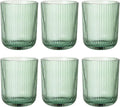 Green Ribbed Highball Glasses Set of 6, 8.5oz Sage Green Vintage Glassware by Vintacicle