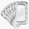 6 Packs Silver Serving Trays, 13.8" x 8.7" Bow Floral Engraved Mirror by Unknown