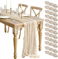 12 Pack Beige Cheesecloth Table Runner 10ft Boho Gauze Cheese Cloth Table by WJWHQ