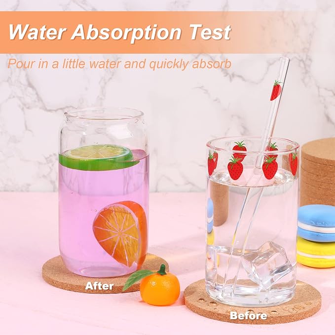 200 PCS Cork Coaster Bulk for Drink Absorbent 4 Inches Tea or Coffee Coaster - Image 4