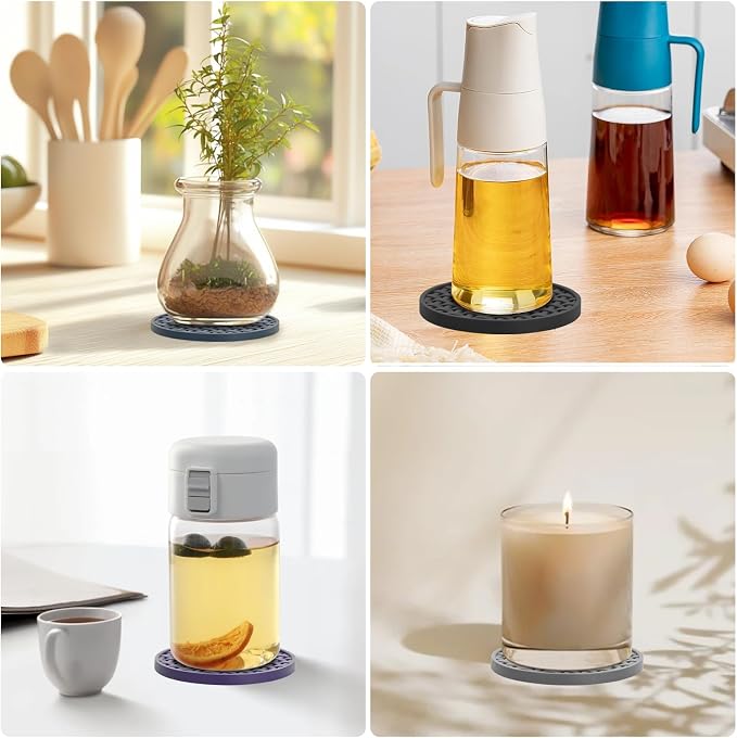 4 Inch Round Silicone Coasters Set of 6 - Image 5