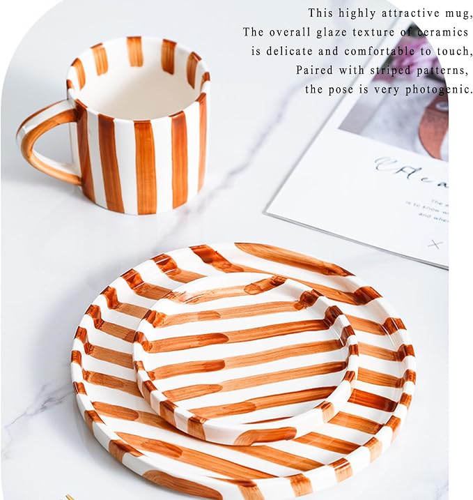 Espresso Cups Ceramic Coffee Mug Series European Striped Dot Coffee Cup And - Image 6