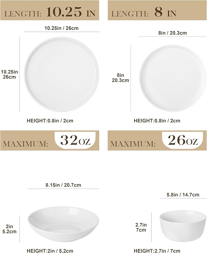 MALACASA 24-Piece Dinnerware Set - Image 2