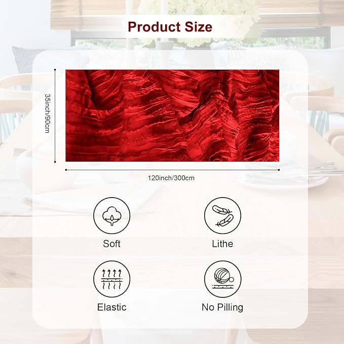 6 Pack Burgundy Cheesecloth Table Runner 35x120 Inch 10Ft Rustic Gauze Cheese - Image 4