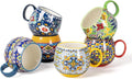 HENXFEN LEAD Large Boho Ceramic Coffee Mugs Set of 6, 20 oz | Assorted Patterns by HENXFENLEAD