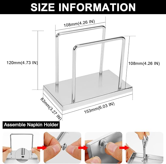 Livabber Napkin Holder, Metal Napkin Storage Modern Freestanding Tissue Paper - Image 2