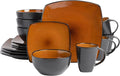 Gibson Elite Soho Lounge Square Reactive Glaze Stoneware Dinnerware Set by GibsonHomewares