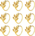 KPOSIYA Set of 300 Leaf Napkin Rings Metal Gold Napkin Holder Table Napkin Rings by KPOSIYA