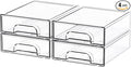4 Pack Small Clear Stackable Storage Drawers, 2.2'' Tall Desk Organization and by Yieach