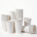 MOUMOULIFE Disposable Paper Coffee Cups 16 oz 100 Count, Leak-Proof White by moumoulife