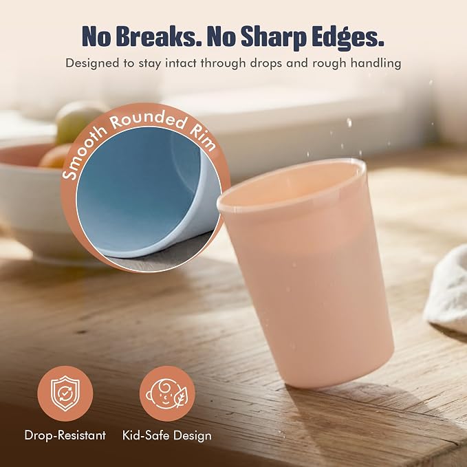 MASTERCOOK 6 Pcs. Small Reusable Cups –8 oz Unbreakable Drinking Glasses - Image 3