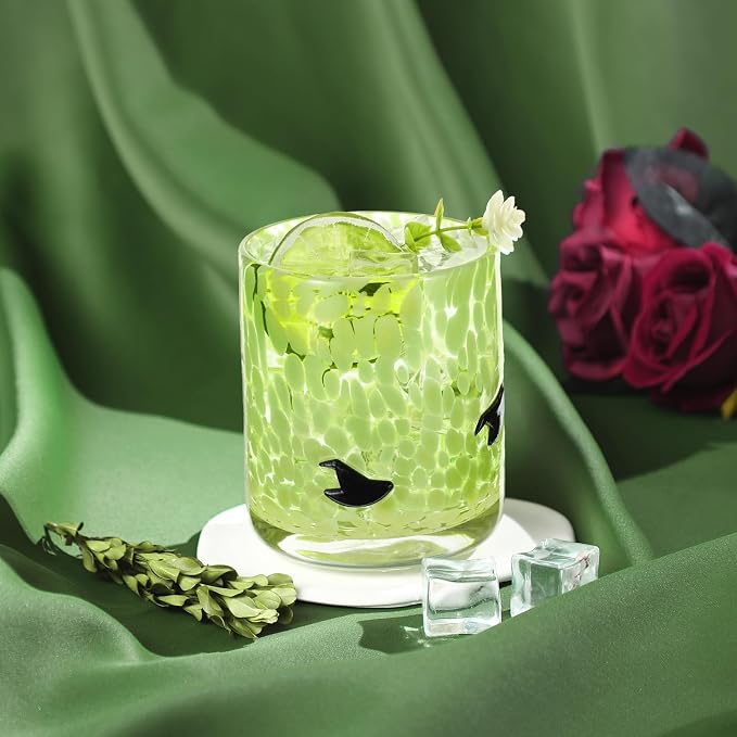 SiliFine 2 Pcs Witch Princess Icon Juice Glasses - 14oz Green Pink Stemless - Image 2