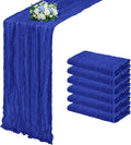 6 Pack Royal Blue Cheesecloth Table Runner 17x108 Inch Semi Sheer Boho Gauze by Unknown