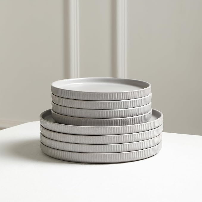 Stone Lain Haven Stoneware 24-Piece Dinnerware Set, Elegant Dish Set, Includes - Image 4