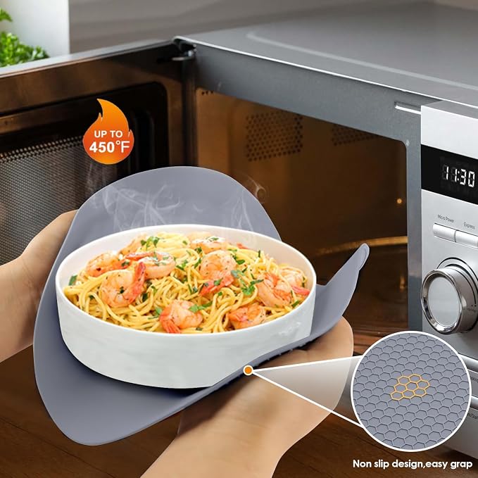 4 Pack 12 Inch Multi-Purpose Silicone Mat, As Drying Mat, Microwave Mat - Image 2