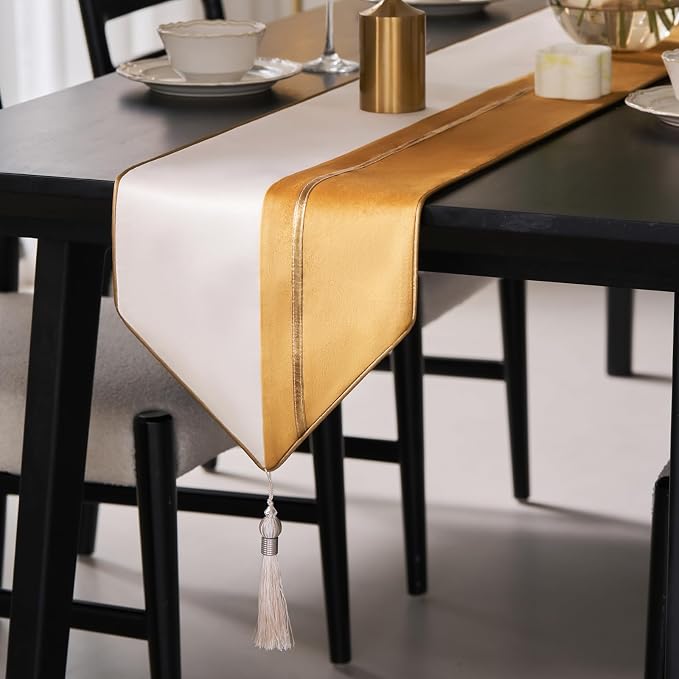 Avigers Table Runner 12 x 59 Inch, Tassels | Faux Silk double-layer accent by Avigers