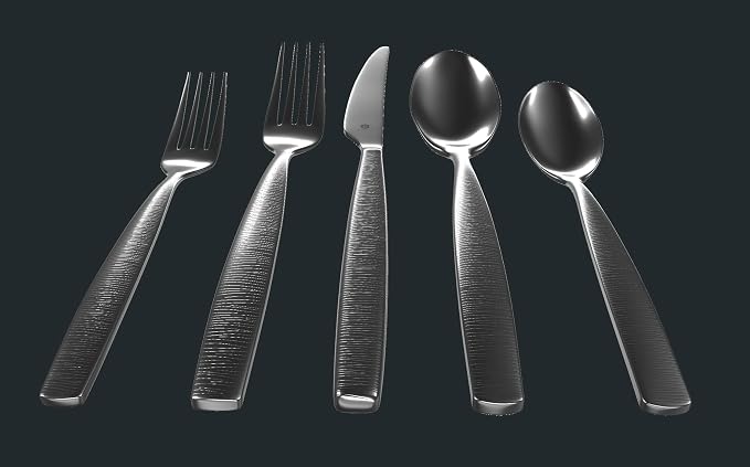 Engraved Silverware Set for 16 | 18/10 Stainless Steel Flatware - Image 2