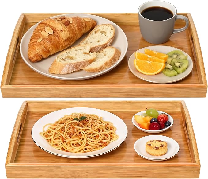 2-Pack Bamboo Serving Trays by JUPELI