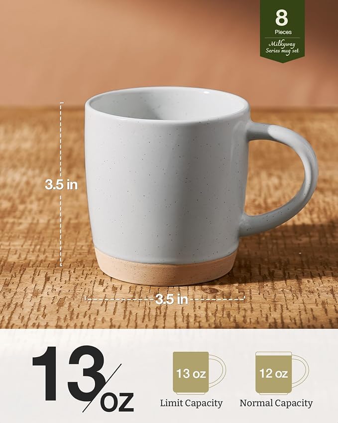 famiware Coffee Mugs for 8, 13 oz Mug Set, Dringking Cup - Image 3