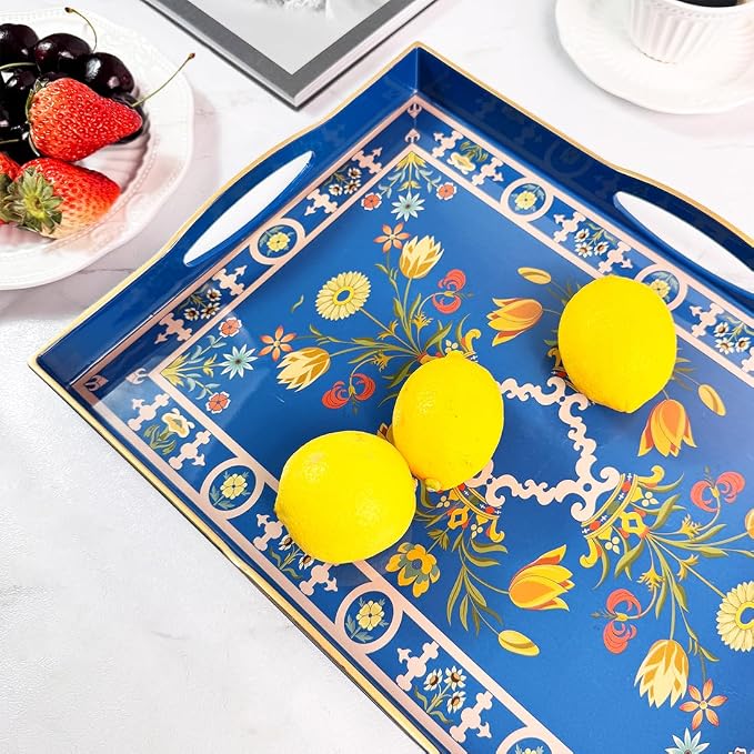 Boho Blue Decorative Tray, Serving Tray - Image 4