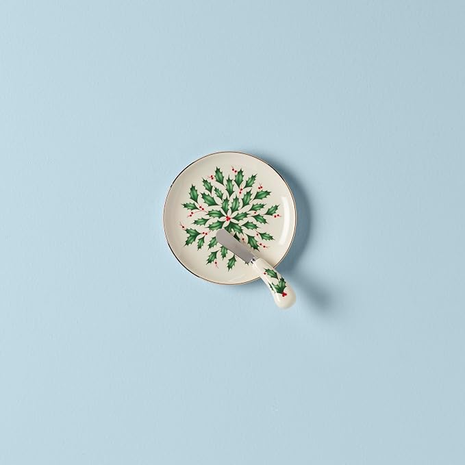 Lenox Hosting the Holidays Christmas Cheese Plate and Knife Set | ivory - Image 2