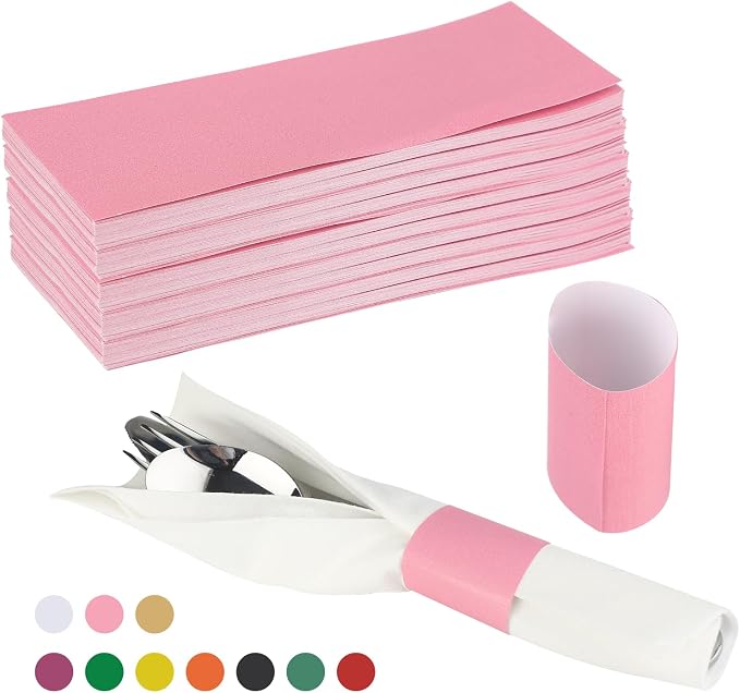 Germiwipe 500 Pcs Self-Adhesive Napkin Bands | Disposable Paper Napkin Rings by Germiwipe