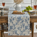 Artoid Mode Dark Grey 13x120 Inch Chinoiserie Table Runner | Monochrome sketch by ArtoidMode