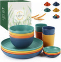 Wheat straw plates and bowls sets of 16 by WROVA