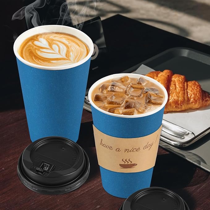 Clawsoff 50 Pack 20 oz Disposable Paper Coffee Cups - Image 3