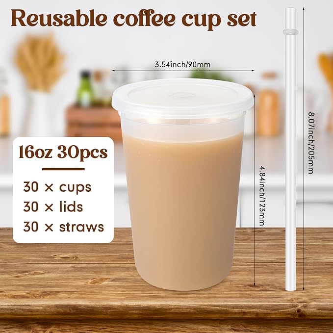 Lounsweer 30 Pcs Clear Reusable Cups - Image 3
