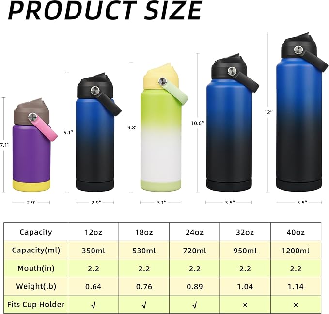 BJPKPK 12oz Insulated Water Bottle, Stainless Steel Bottle - Image 5