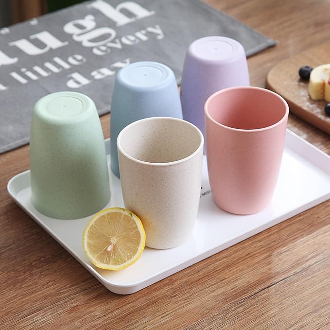 Wheat Straw Cups set of 4, Unbreakable Drinking Cup | 12 Oz Reusable Cups - Image 4