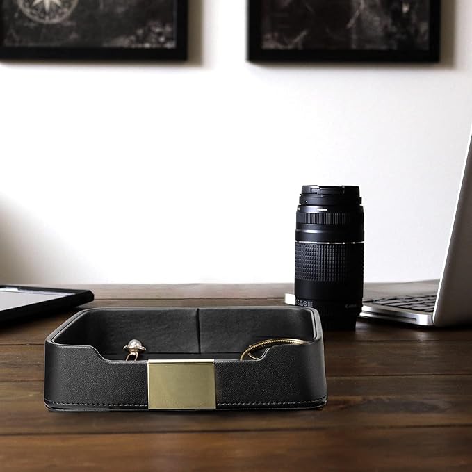 Leather Tray Organizer, Valet Tray Key Bowl | Leather Catchall Tray - Image 6