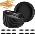 HEYCOME 12 Pcs Unbreakable Deep Dinner Plates Set, 10 inch Reusable Plastic by StayHealthyStayHappy