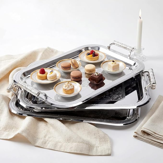4 Pack Stainless Steel Serving Tray - Image 7