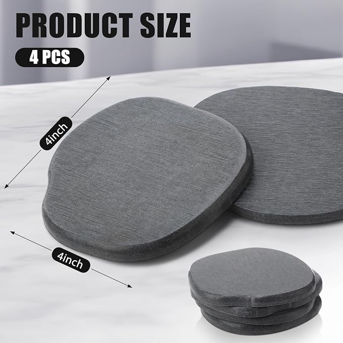 Diatomaceous Earth Coasters Set of 4，Cool Absorbent Quick-Dry Drink Coasters - Image 2