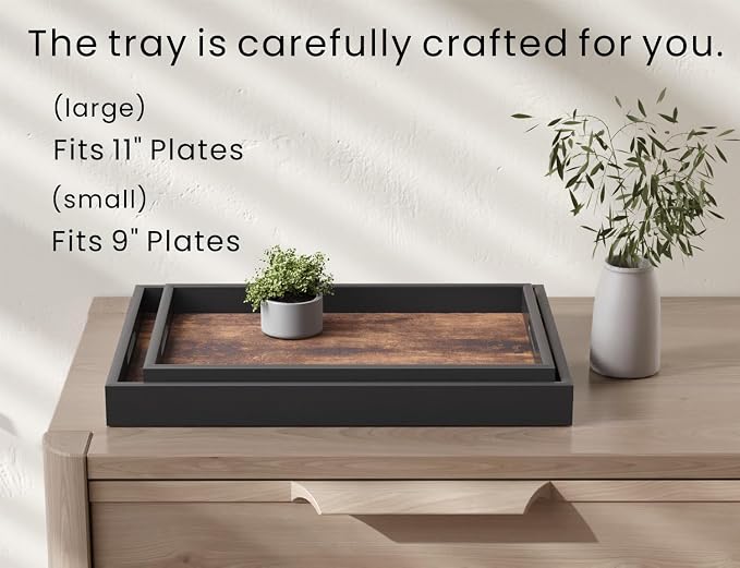Fibogollo Set of 2 Wooden Serving Trays - Image 4